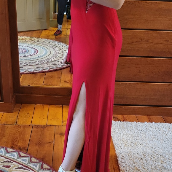 LaFemme size 8 ,red prom dress - Picture 6 of 10